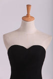 2024 Black Sweetheart Ruffled Bodice Evening Dresses Tulle Floor Length PYJ6D74X