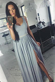 Elegant Long V-Neck Simple Elegant Prom Dresses PGD3NP9A