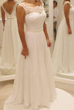 Simple A Line Backless Beach Wedding Dress Ball Gowns