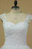 2024 A Line Wedding Dresses Cap Sleeve With Applique PCJY48RX