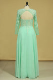 2024 Prom Dresses Bateau A Line Chiffon Floor Length With PZ6X7AJN