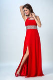 2024 Sexy Prom Dresses A Line Scoop Sweep/Brush Red PGBFBP4B