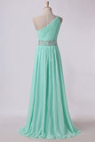 2024 Prom Dresses One Shoulder A-Line Chiffon With Beading&Sequins Floor PH9RME9C