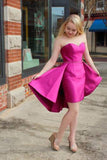 Sexy Sweetheart Strapless Fuchsia Mermaid Sleeveless Party Dress Homecoming Dress