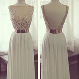 Luxurious A-line V-neck Long Chiffon Empire Evening/Formal Party/Prom Dress With