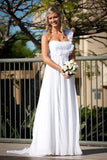 Simple One Shoulder Sheath Floor Length Floral Mid Back Wedding Dresses