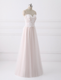 Girly Spaghetti Straps Long A-line Floor Length Wedding Dresses