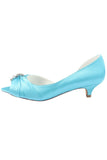 Sky Blue Peep Toe Beading Lower Heel Evening Shoes Wedding Dresses