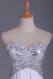 2024 Homecoming Dresses Sweetheart A Line Sequined Bodice Chiffon PP51S6D2