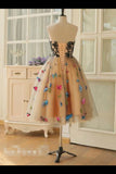 SweetHeart Neckline A Line Homecoming Dresses Colorful Butterflies Appliques Short PSDTKG5C