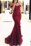 2024 Off The Shoulder Prom Dresses Mermaid Tulle With Applique And Beadings P9THY458