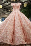 2024 Pink Wedding Dresses Off-The-Shoulder Chapel Train High Quality P5YXTBGX