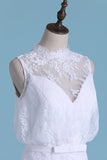 2024 Wedding Dresses Scoop Mermaid Chiffon & Lace P4E4L8K6