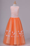 2024 Lovely New Ball Gown Flower Girl Dresses Scoop Ankle Length P42A88CR