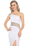 2024 Spandex One Shoulder Mermaid Sweep Train Prom PRKTR1A2