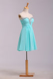 2024 Prom Dresses A Line Short/Mini Sweetheart Chiffon With PCYJEJ5Y