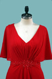 2024 Mother Of The Bride Dresses V Neck Beaded Waistline A Line Open PXYEQCFA