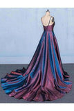 A Line V Neck Sleeveless Prom Dress Spaghetti Straps Long PYMEA4RZ