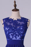 2024 Homecoming Dresses Scoop Chiffon Dark Royal Blue P3ENYH5D