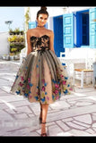 SweetHeart Neckline A Line Homecoming Dresses Colorful Butterflies Appliques Short PSDTKG5C