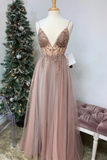 Sexy Spaghetti Straps Floor Length Beading Prom Dress With Rhinestone Long Evening STIPLRDFBQB