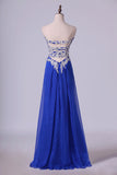 2024 Open Back Prom Dress Sweetheart Dark Royal Blue Chiffon With PD4GP3GF