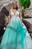 Stunning Lace Applique Ball Gown Long Ball Gowns Prom Dresses P4QMD661