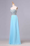 2024 Big Clearance Prom Dresses A-Line Sweetheart Chiffon Floor Length With PDM4PEEX