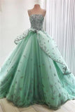 Modest Ball Gown Lace Up Princess Prom Dresses P44RGCBM