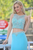 2024 Two-Piece Scoop Prom Dresses Mermaid P8H9YALY