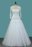 2024 Wedding Dresses Sweetheart With Jacket Tulle With Beads PADJ7869