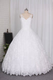 2024 New Wedding Dress Ball Gown Spaghetti Straps Floor-Length Lace P2NQ469P