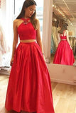 2024 Prom Dresses Straps Two-Piece Satin & Lace With P9M467S4