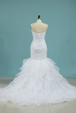 2024 Mermaid Wedding Dresses Sweetheart Organza With Applique PNHQNT2G