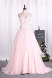 2024 Ball Gown Sweetheart Tulle Quinceanera Dresses P3QA4S2K