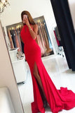 2024 Halter Open Back Satin Mermaid Evening Dresses P84R545X