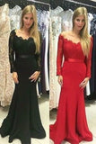 2024 New Arrival Evening Dresses Long Sleeves Elastic Satin Mermaid P1B6CNAH