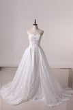 2024 Wedding Dresses Sweetheart Lace With Applique And Beads Mermaid Court PNXF123Z