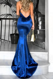 Sheath Royal Blue Long Open Back Sexy Prom Dresses P1S1DALL