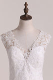 2024 New Arrival V Neck Tulle With Applique Wedding P9NF7AN8