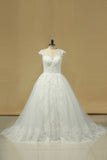 2024 Scoop Wedding Dresses Tulle With Applique Court PSB3KDG1