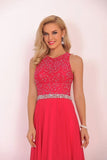 2024 Open Back Scoop A Line Prom Dresses With PJZ6MDSD