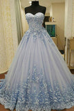 2024 Prom Dresses Sweetheart A Line Tulle With Handmade P15Y92HF