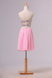 2024 Homecoming Dresses Empire Waist Sweetheart Short/Mini Chiffon With PPD4ZEDX