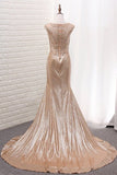 2024 Scoop Mermaid Sequins Prom Dresses PBQ8XPLH