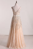 2024 New Prom Dresses Beaded Bodice And Tulle Skirt P2SXKDSF