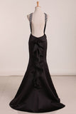 2024 Prom Dresses Scoop Mermaid Satin With Beading PGM5QQ9C