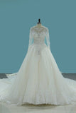 2024 Gorgeous Wedding Dresses Scoop Tulle With Beadings Zipper Back P83BBHBS