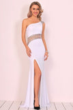 2024 Spandex One Shoulder Mermaid Sweep Train Prom PRKTR1A2