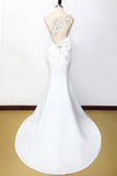 2024 Prom Dresses Mermaid White Satin With P1M566SD